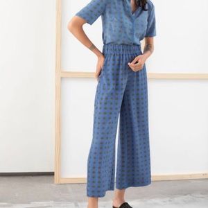 & Other Stories Flower Print Wide Trousers